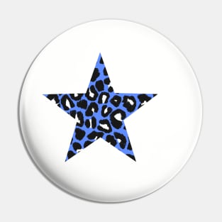 Blue Leopard Spots Print Pattern Pin