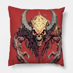 Horned Demon Skull Doom Pillow