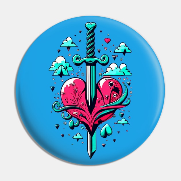 Sword Piercing through heart -Cold Hearted Pin by Izhan's Fashion wear