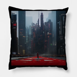 Vintage Cyberpunk Night City Pillow