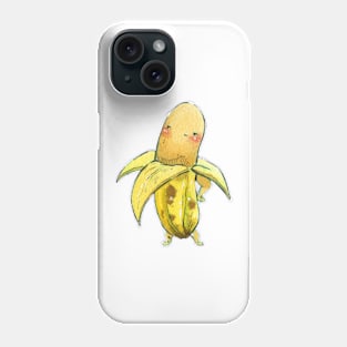 Banana Kawaii Real Watercolour Design Phone Case