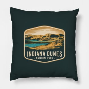 Indiana Dunes National Park Landscape Emblem Pillow