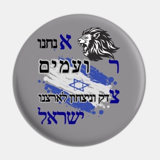 Justice and victory for Israel Pin