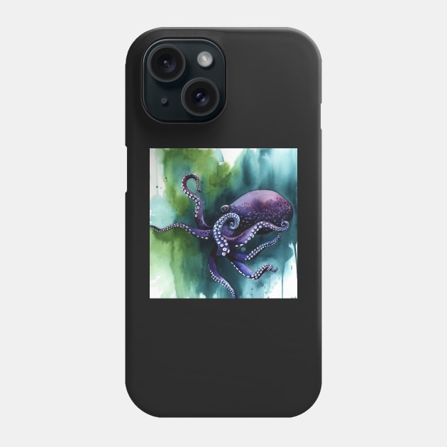 Purple Octopus Floats Peacefully Phone Case by JCPhillipps