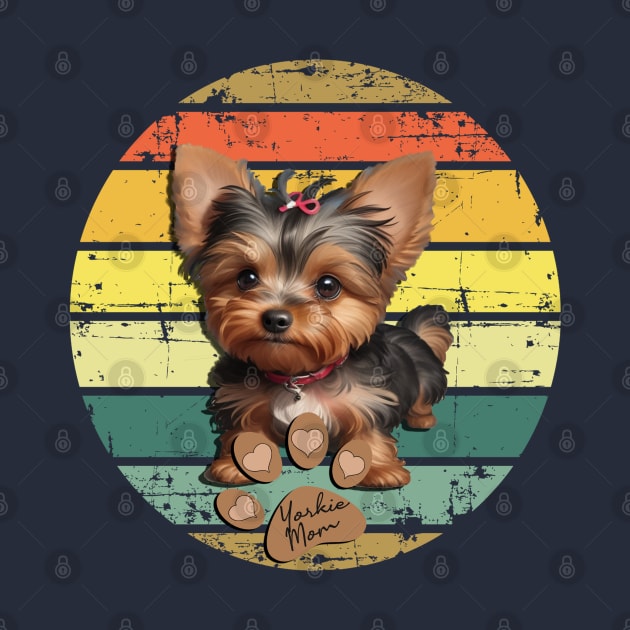 Yorkie Mom Retro Design Cute Yorkshire Terrier by tamdevo1