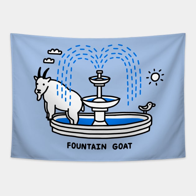 Fountain Goat Tapestry by obinsun