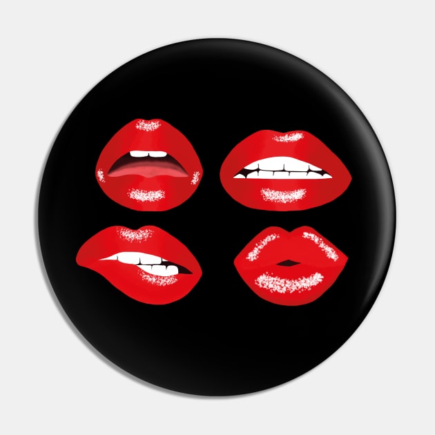 Red Lips Pin by cariespositodesign