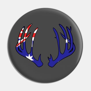 Deer Antlers Australia Flag Hunting Hunter Pin