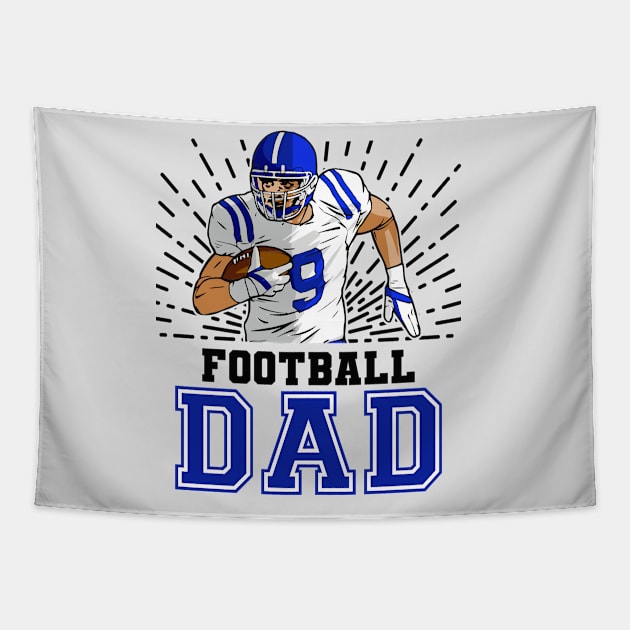 Football Dad // Retro Football Player Tapestry by SLAG_Creative