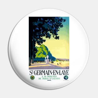 St. Germain en Laye, France - Vintage Travel Poster Design Pin