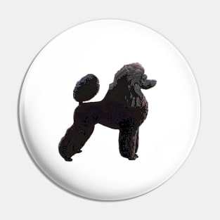 Poodle Art - Black Show Stand Pin