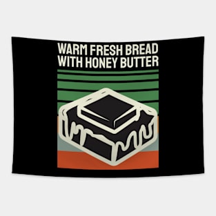 Vintage Warm Fresh Bread With Honey Butter Tapestry