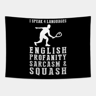 Smashing with Humor! Funny '4 Languages' Sarcasm Squash Tee & Hoodie Tapestry