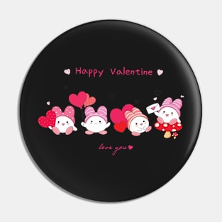 Happy Valentine Bunnies Pin