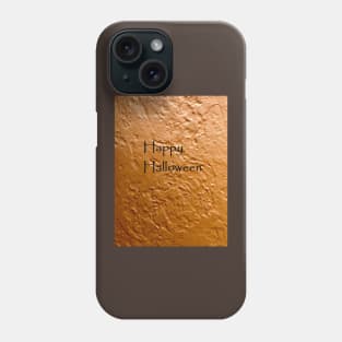 Happy Halloween in black on pumpkin orange painting Phone Case