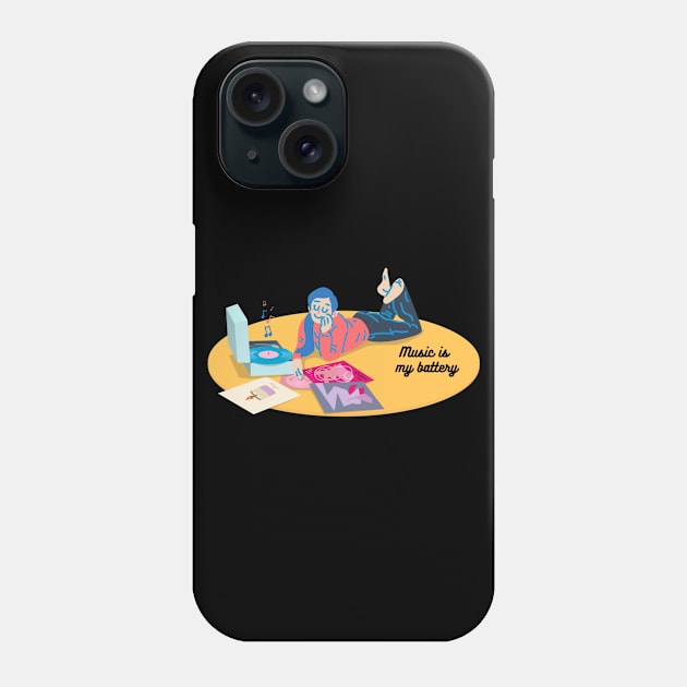 Music is my battery Phone Case by Aversome