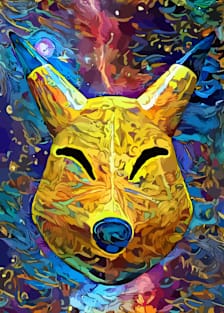 Yellow Fox Mask Magnet