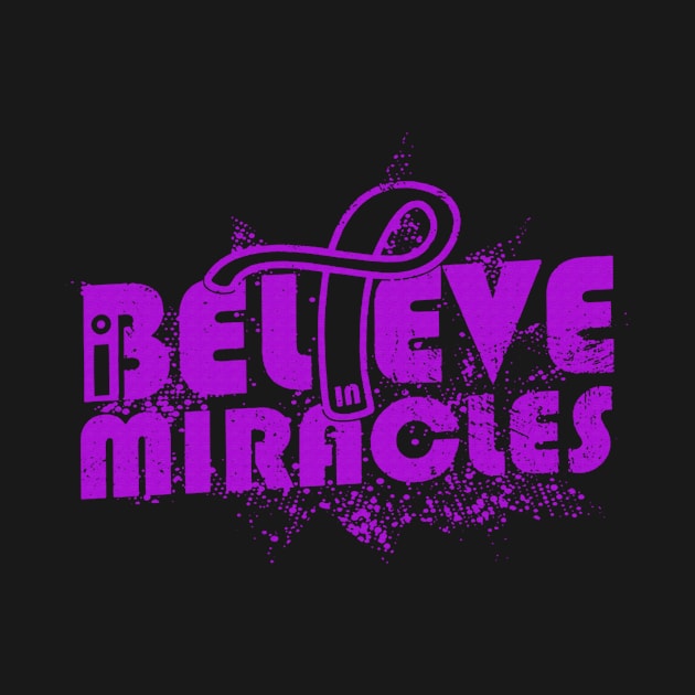 I Believe In Miracles Pancreatic Awareness Purple Ribbon Warrior Support Survivor by celsaclaudio506