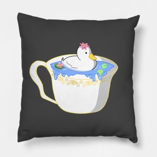 Duck in a teacup Pillow