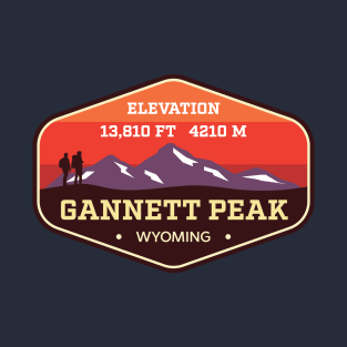 Gannett Peak Wyoming Mountain Climbing Badge T-Shirt