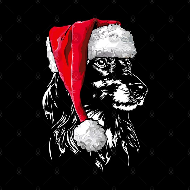 Funny Longhaired Dachshund Santa Christmas dog mom by wilsigns