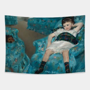 Little Girl in a Blue Armchair by Mary Cassatt Tapestry