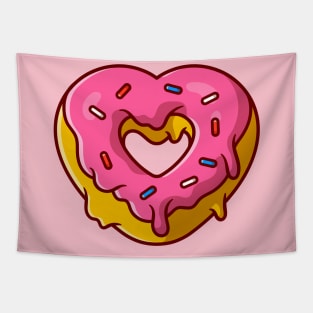 Love Doughnut Cream Cartoon Tapestry