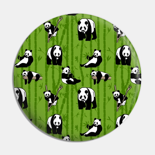 Giant Panda pattern on green Pin by Quick Brown Fox Canada 