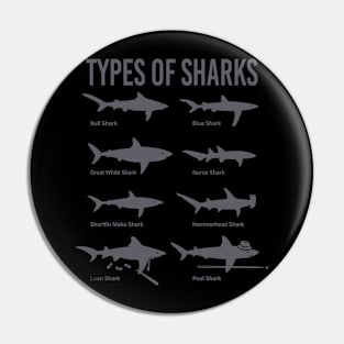 Types of Sharks Pin