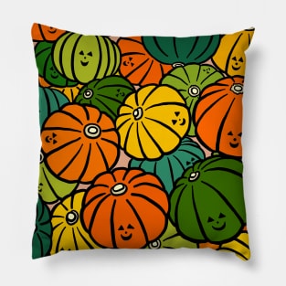 Halloween Pumpkins in Action Pillow