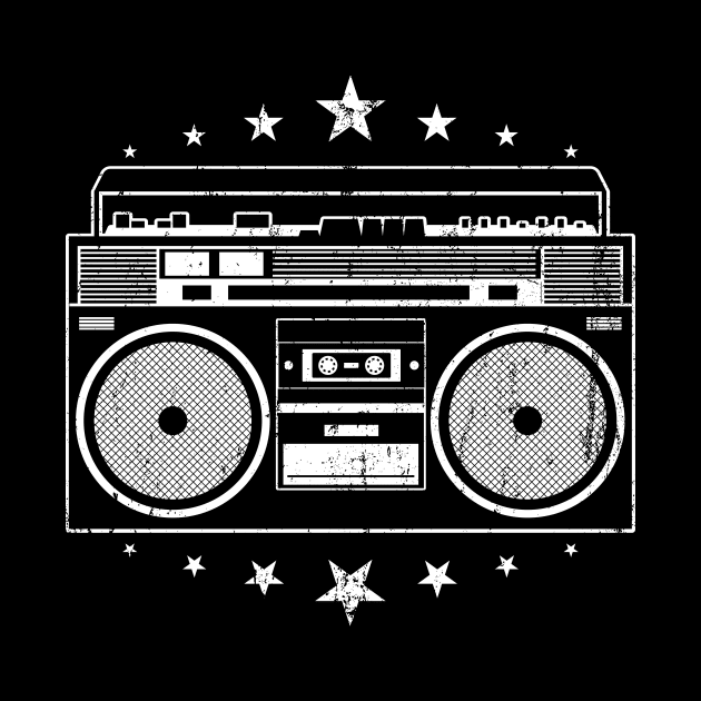 Old School Beats - Retro Hip Hop Boombox by NeonSunset