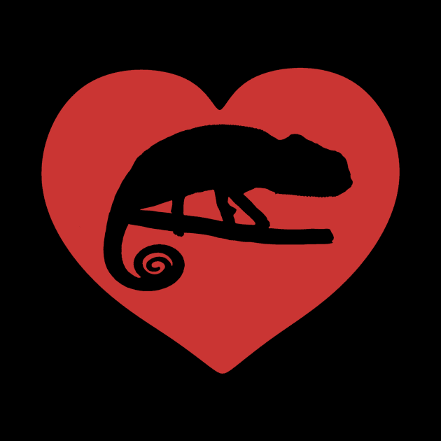Red Chameleon Heart for Chameleon Lovers by Mochi Merch