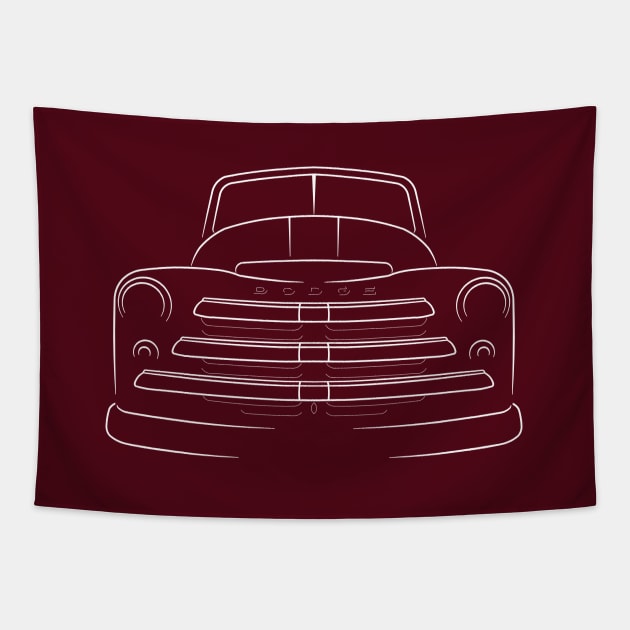 1950 Dodge B2 Pickup - front stencil, white Tapestry by mal_photography