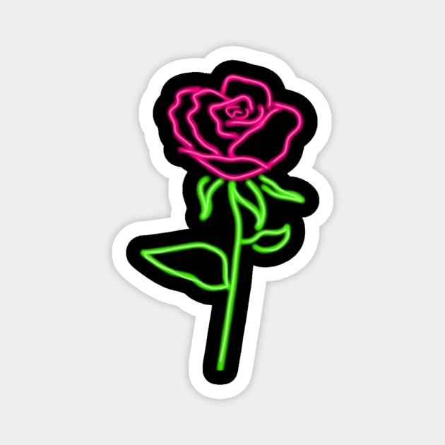 Neon Rose Magnet by Art by Eric William.s