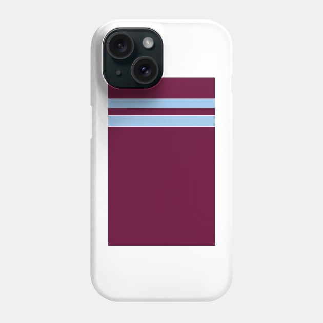 Aston Villa Retro 1985 Claret and Blue Home Bars Phone Case by Culture-Factory