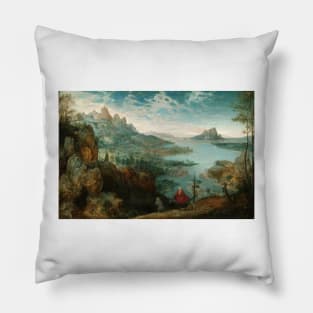 Landscape with the flight into Egypt - Pieter Bruegel the Elder Pillow