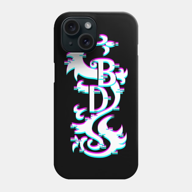 black dragon glitch logo Phone Case by spoilerinc