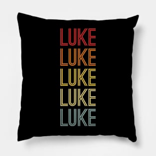 Luke Name Vintage Retro Pattern Pillow