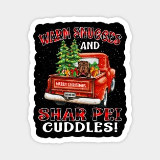 Warm Snuggles And Shar Pei Cuddles Truck Tree Christmas Gift Magnet