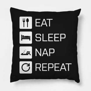 Eat Sleep Nap Repeat - white Pillow