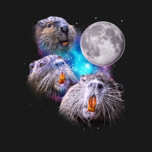 Three Beavers Howl at the Moon T-Shirt