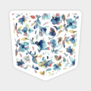 Pocket - Watery Hibiscus Blue Gold Magnet