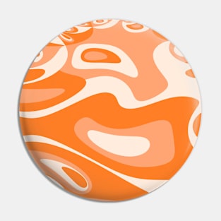 Go With the Flow - Retro 60's Groovy Abstract in Orange and Cream Pin