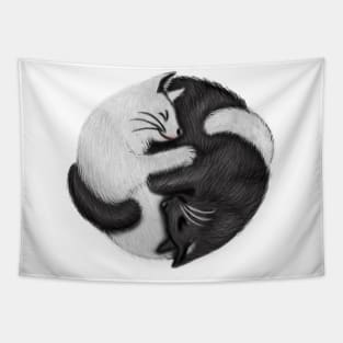 Yin Yang Cats Cat Lover Kitten Chinese Graphic Tapestry