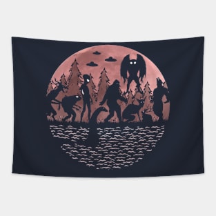 Funny Cryptid Moon Tapestry