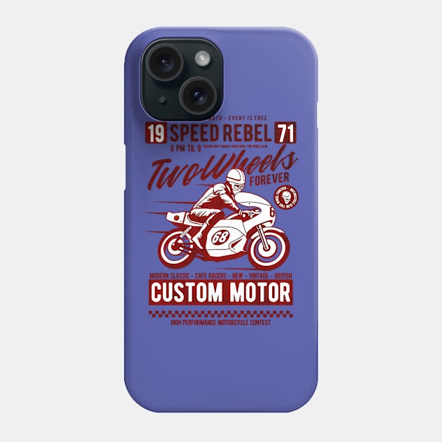 Two Wheels Forever Phone Case by Tempe Gaul