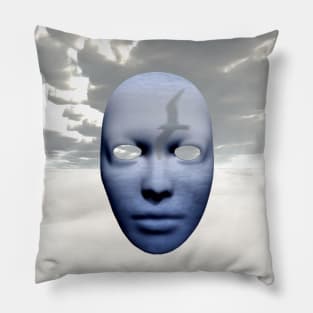 Mask in cloudy sky Pillow