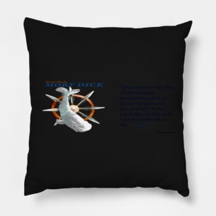 Moby Dick Image and Text Pillow