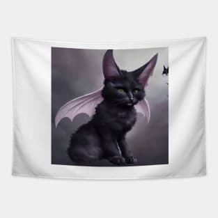 BatCat Plushie Whimsical Wall Art Tapestry