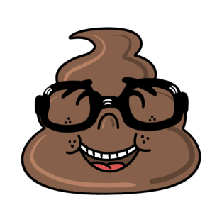 Smiling nerdy poop emoji T-Shirt